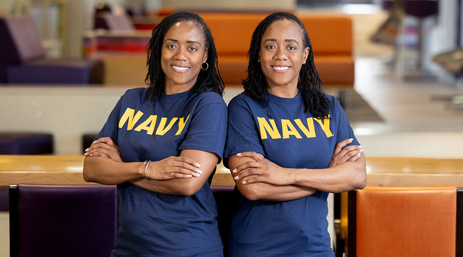 Twin Navy commanders at East Carolina University graduation